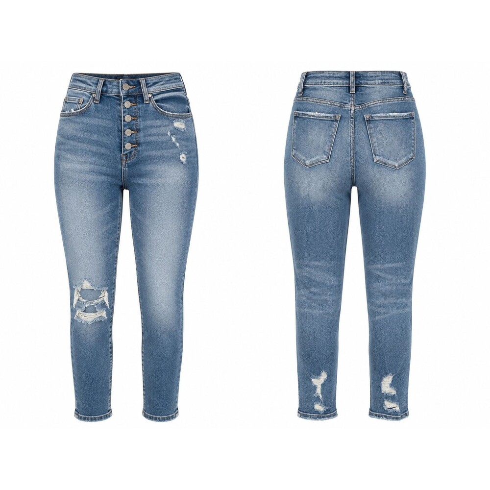 VERVET by Flying Monkey High-Rise Button Fly Distressed Jeans Size 25 (2)